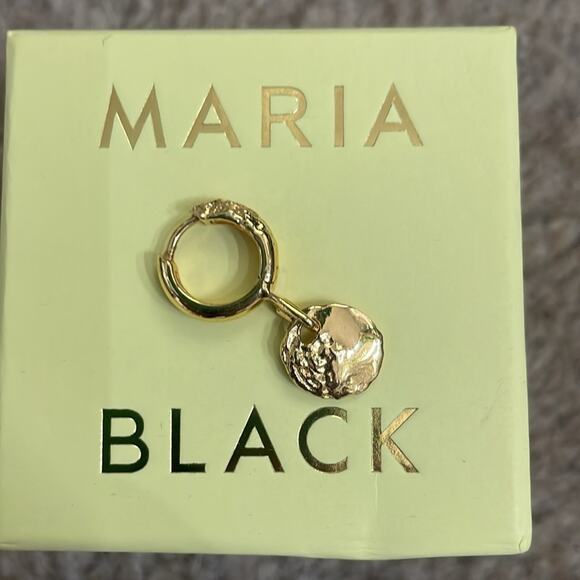 Maria Black Gold-Plated Avani 9 Huggie Hoop Earring New Retails $145 - Picture 6 of 9